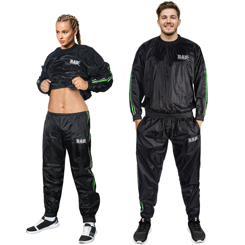 RAD Sauna Sweat Suit for Men & Women (Medium To 6XL) for Weight Loss & Fat Burn Sweating Suit (Green, 3XL) - Image 1